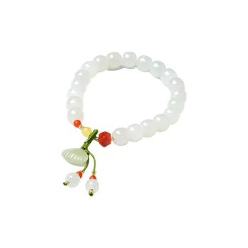 Liu Jinfu Bracelets Pale Greenish White Jade Women's