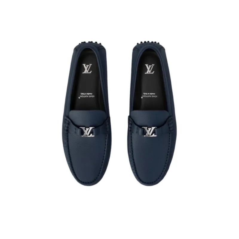 LOUIS VUITTON Silverstone Gommino Loafers Men's Dark Blue-3