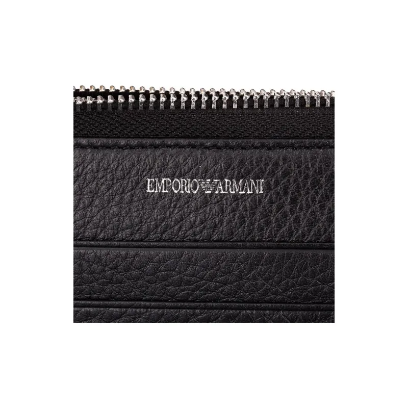 EMPORIO ARMANI Leather Wallet Clutch Regular Men's Black-4