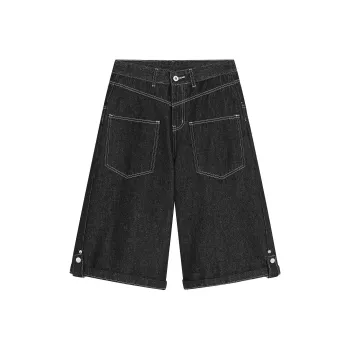Ice Flying Denim Shorts Unisex Original Black Denim