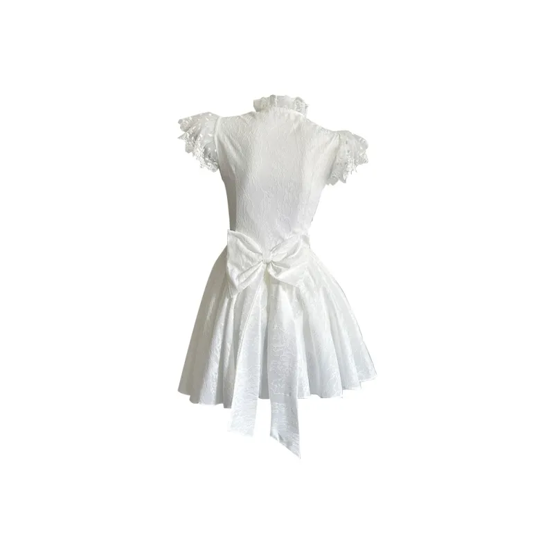 SCCREBEL OFFICIAL Short Sleeved Dress Women's White-1