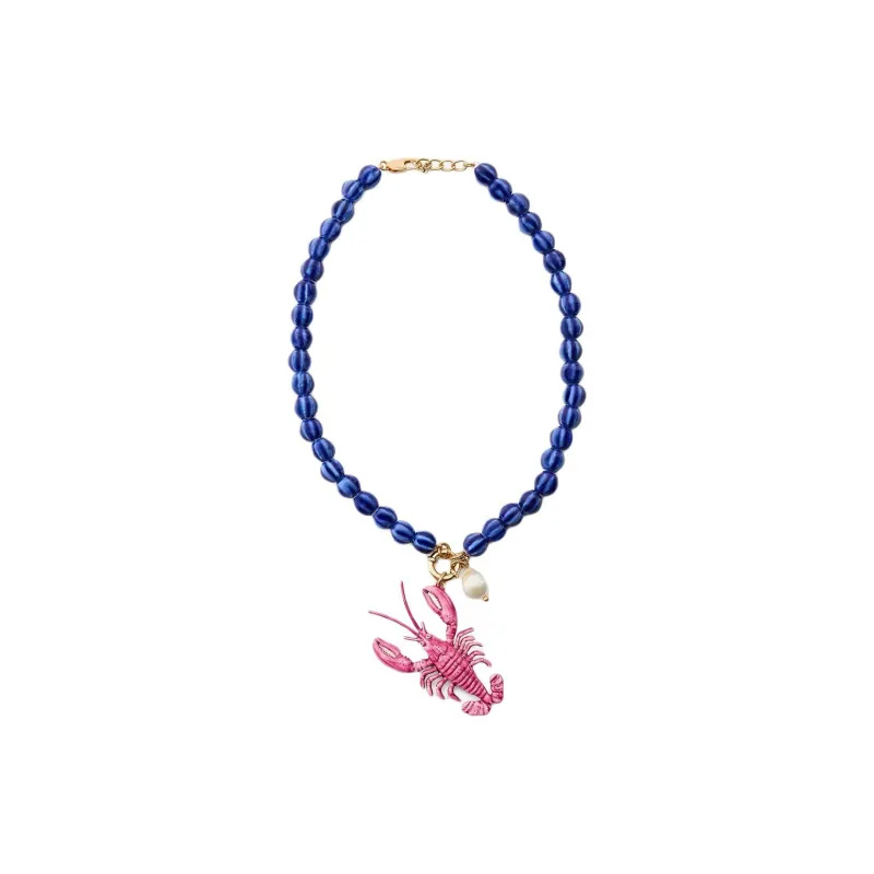 ZARA Artificial Pearl, Ceramic, Zinc Acrylic, Steel Resin, Polyester, Brass Necklaces Women's Blue-1