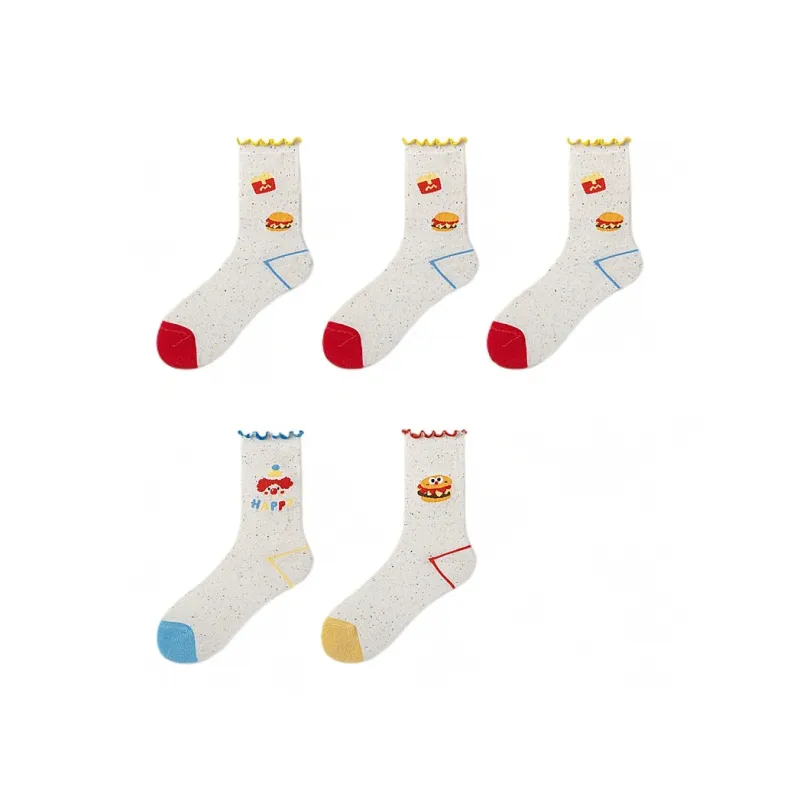 H YXIANG Mid Calf Socks Women's Combo Set-14