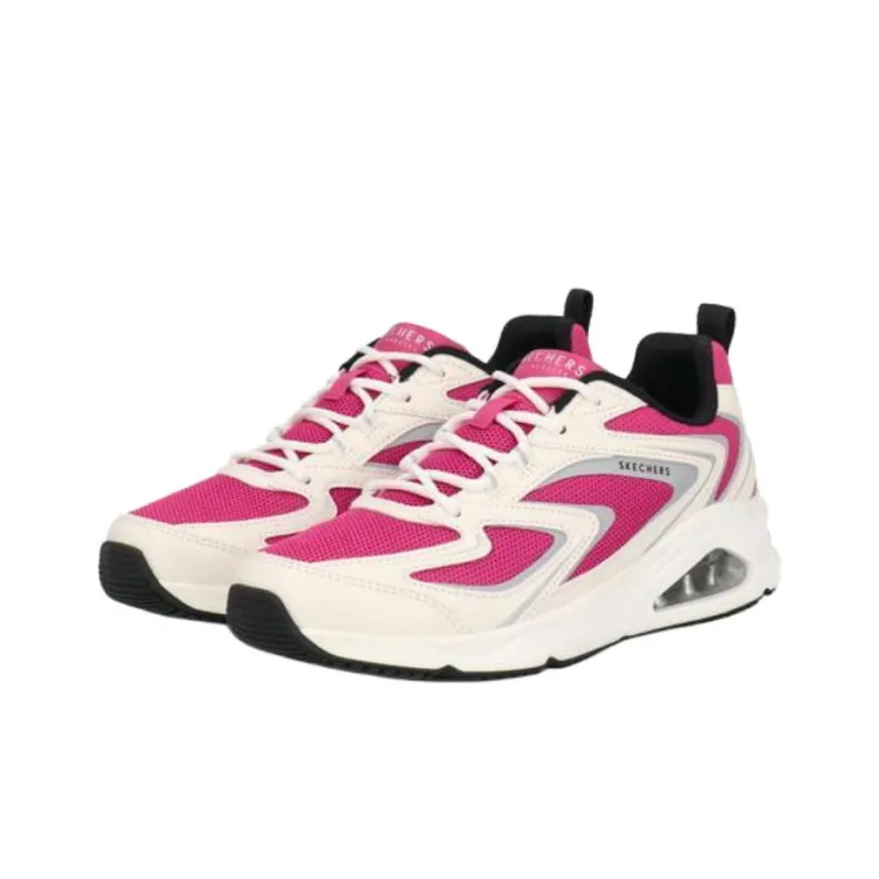 Skechers Street Tres Air Uno Cushioning, Wear Resistant Low Top Casual Shoes Women's Beige Pink-1