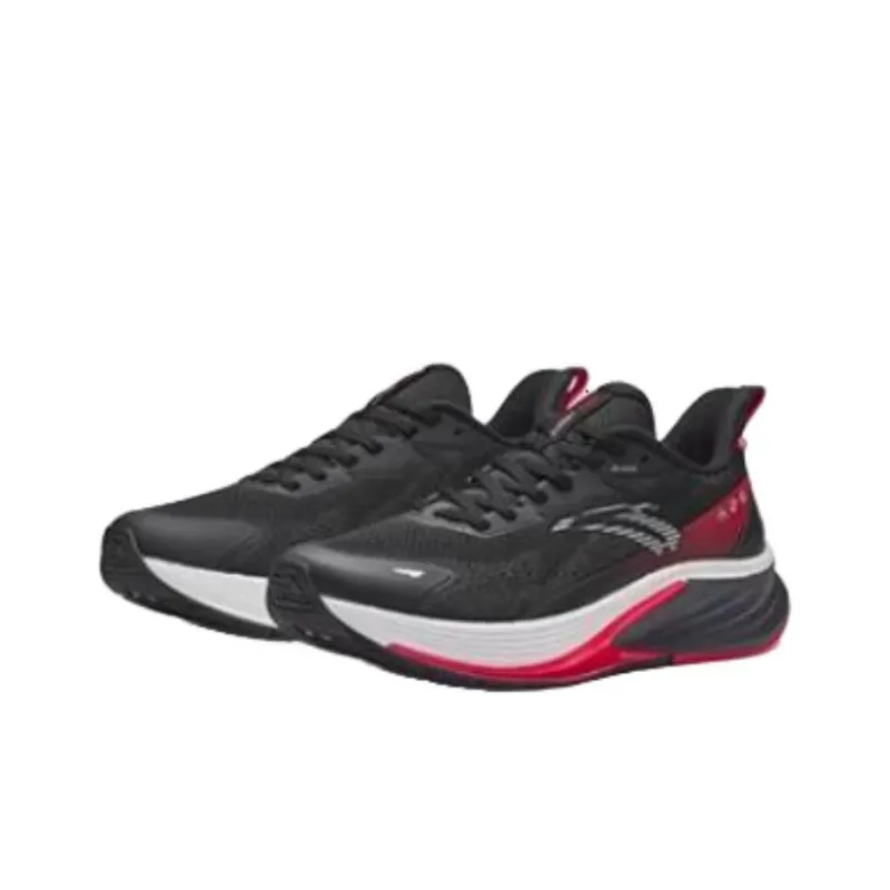 Anta Rocket 6.0 Anti-Slip Wear-Resistant Low-Top Running Shoes Men's Black Red Gray-1