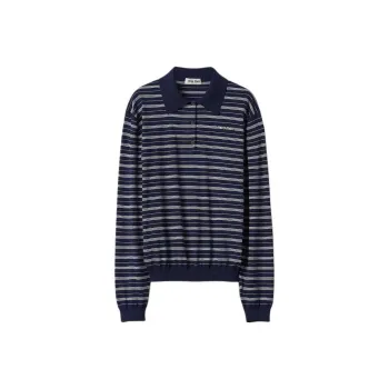 MIU MIU Logo print Striped Polo Top