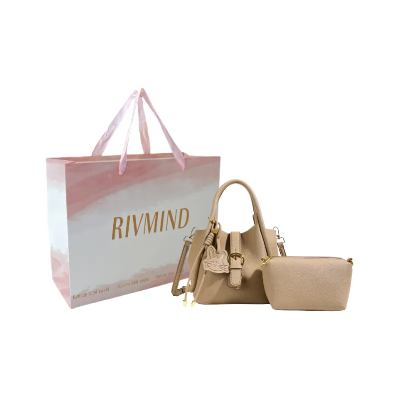 RIVMIND PU Combo Bag Shoulder Bag Crossbody Bag Handbag Women's White/Black/Apricot/Pink-11
