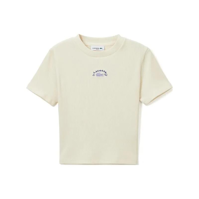 LACOSTE T Shirt Women's Cream White-0