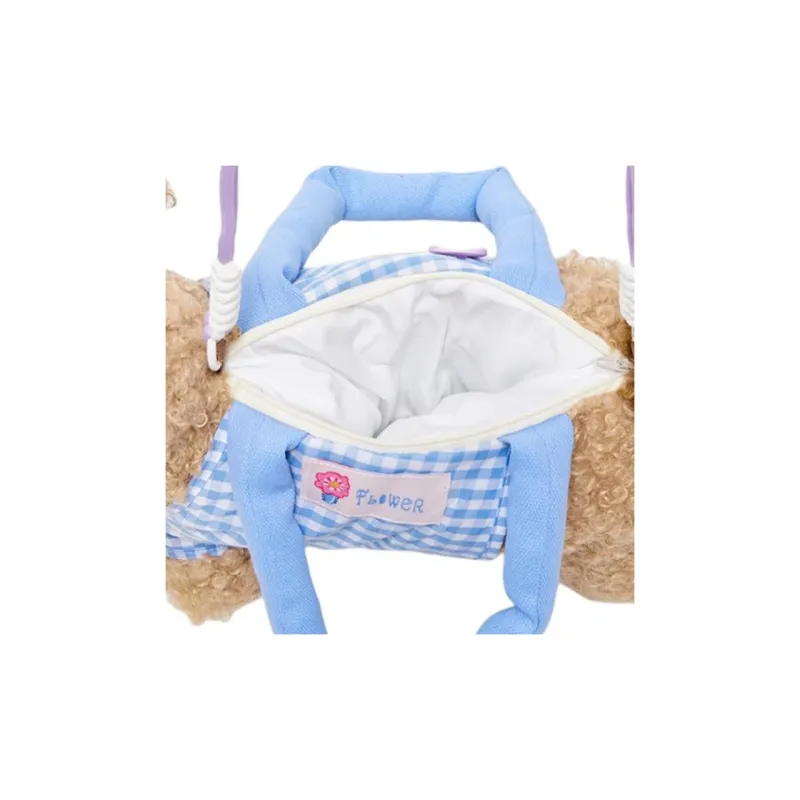 Three Blessings Fabric Handbag Medium Size Women's Brown Puppy/White Puppy/Kitten-5