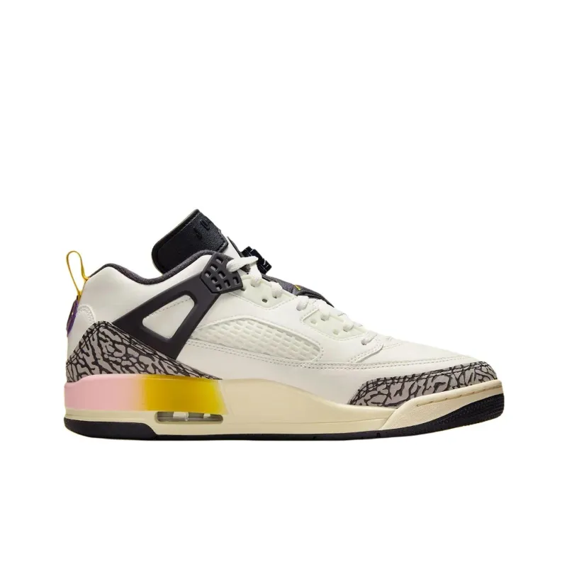 Jordan Spizike Anti Slip Wear Resistant Low Top Vintage Basketball Shoes Men's White-1