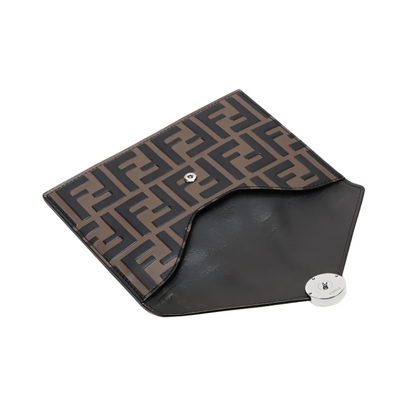 FENDI F Is Fendi Calfskin Envelope Bag, Clutch Women's Silver-4