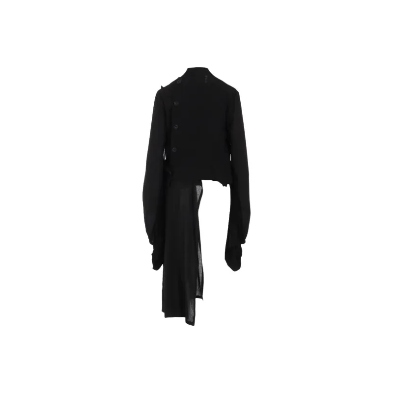 Yohji Yamamoto Balloon Sleeve Wrap Jacket 'Black'-1