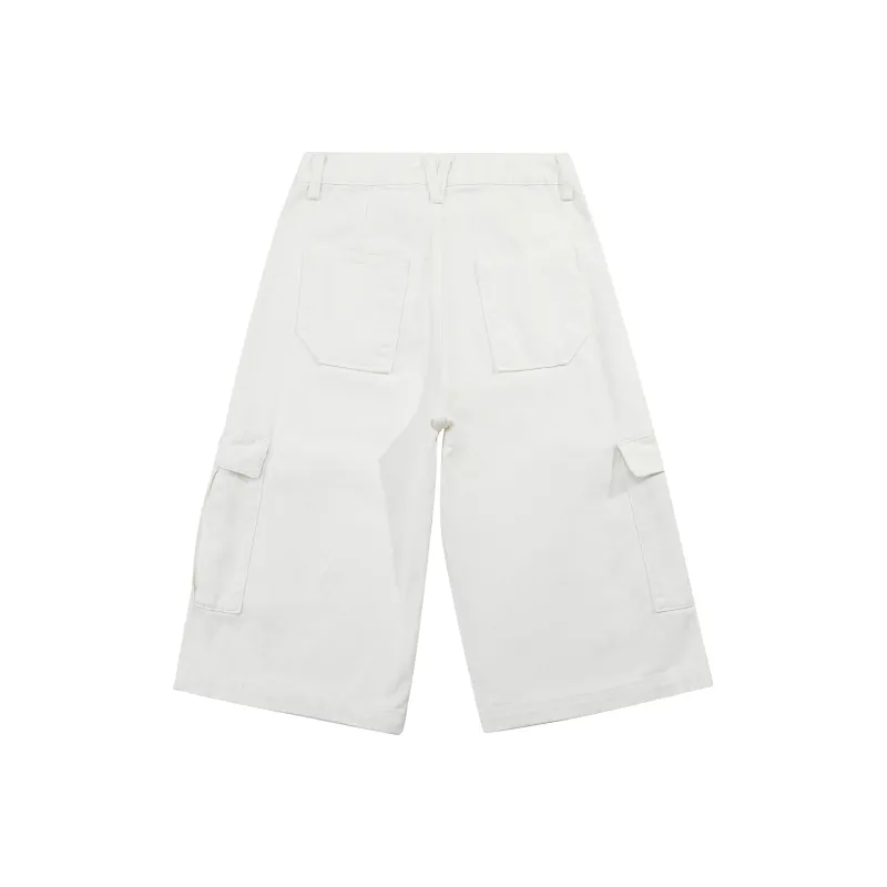 Wen Shan Denim Shorts Women's White-1
