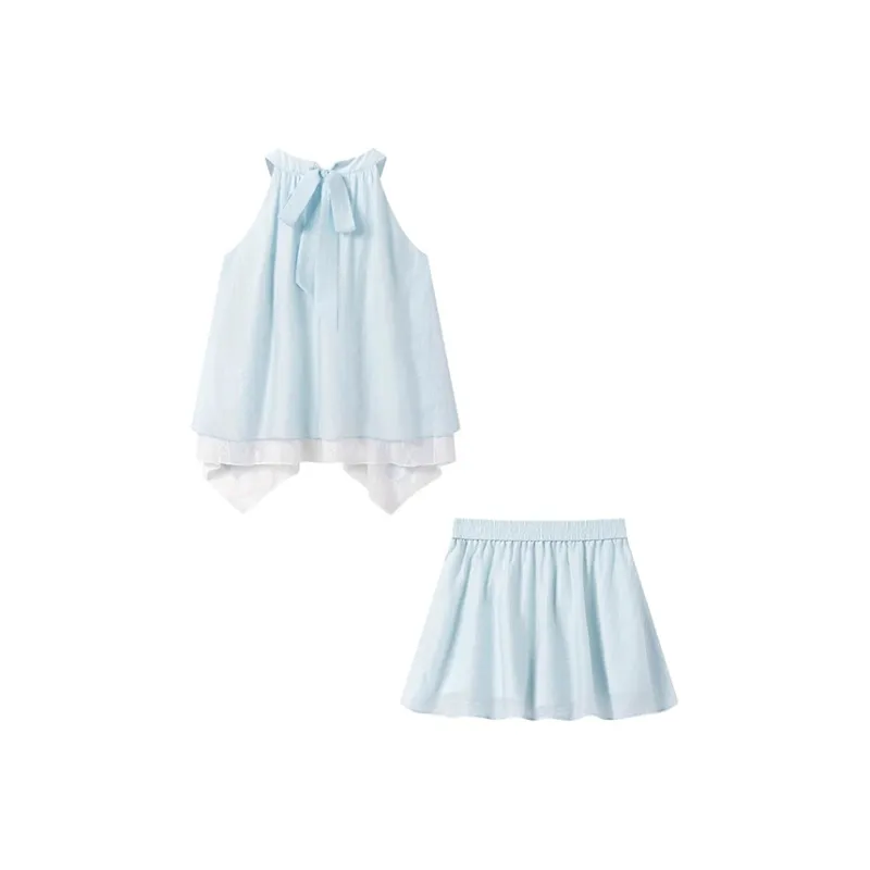SECFLY OFFICIAL Skirt Set Women's Light Blue-1