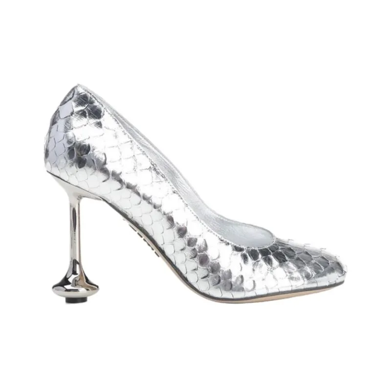 LOEWE Toy Irregular Heel High Heels Women's Silver-1