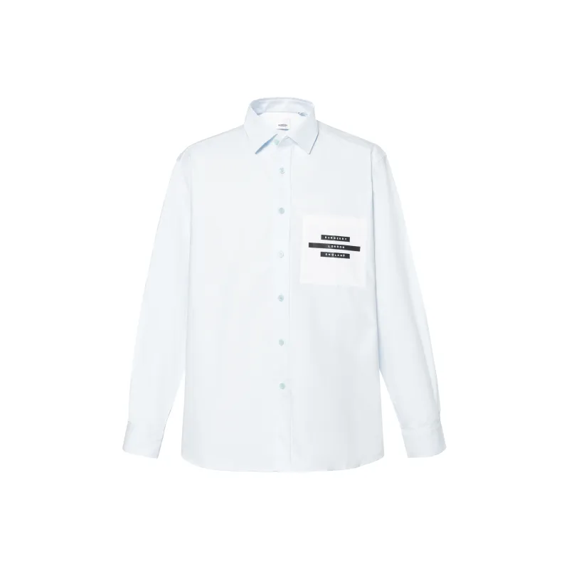 Burberry Shirts Men Sky Blue-0