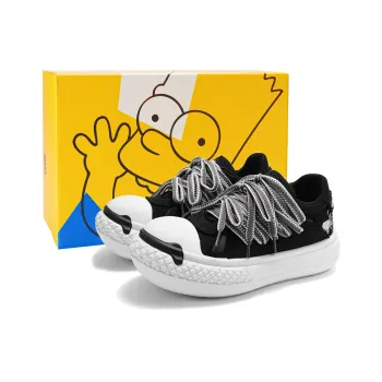 The Simpsons Canvas Shoes Unisex Low Top Black/Vanilla Ecru/Beige Black
