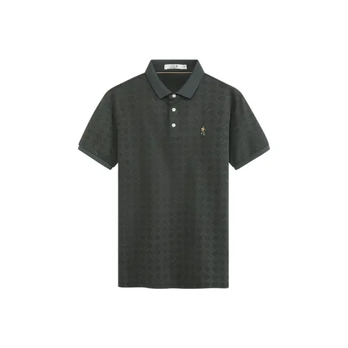 Dance With Wolves Polo Shirt Men's Gray Green