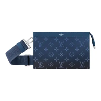 LOUIS VUITTON Gaston Leather Shoulder Bag Crossbody Bag Men's Space Blue