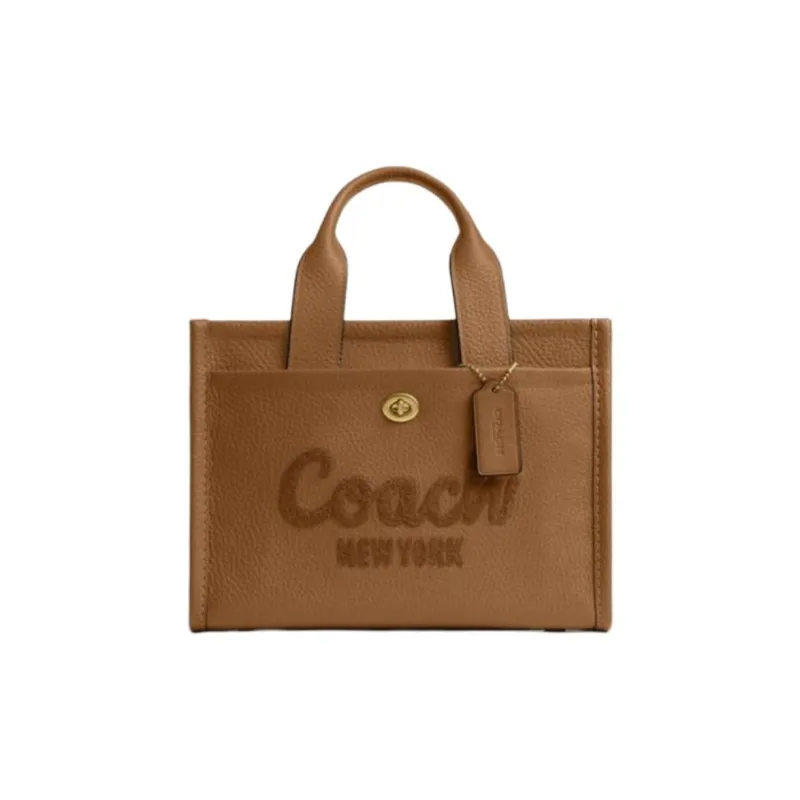COACH Cargo Cow Leather Tote Bag, Shopping Bag, Shoulder Bag, Crossbody Bag, Handbag Medium Size Women's Honeys Brown-0