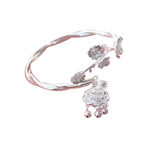 HAOYINFANG 999 Fine Silver Bangles Women's