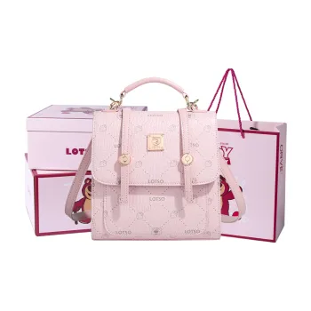 Disney Strawberry Bear Series Pvc Shoulder Bag, Crossbody Bag, Handbag 2 in 1 Backpack Women's Multicolor