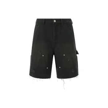 CHINISM Denim Shorts Unisex Washed Black
