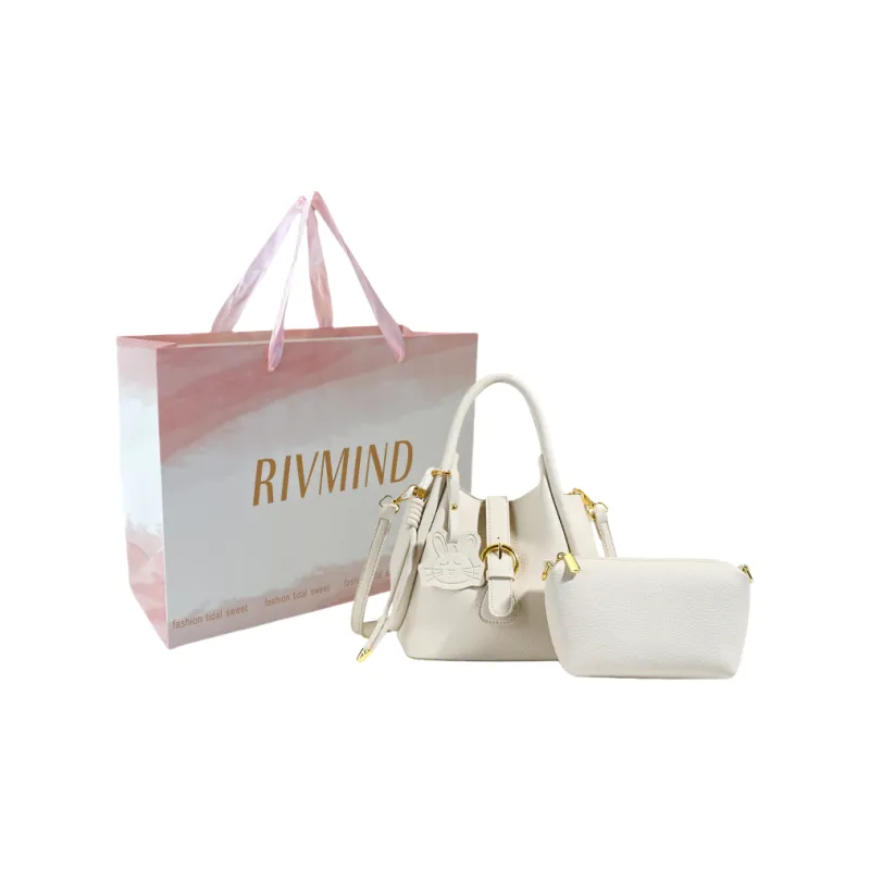 RIVMIND PU Combo Bag Shoulder Bag Crossbody Bag Handbag Women's White/Black/Apricot/Pink-0