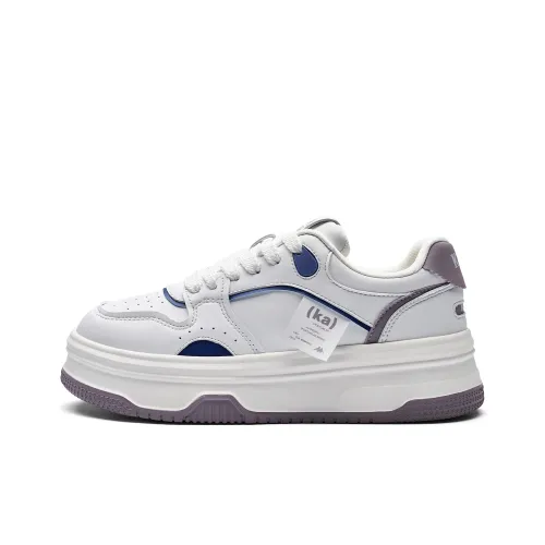 Kappa Back to Back Anti Slip Wear Resistant Low Top Skateboard Shoes Women's Classic White
