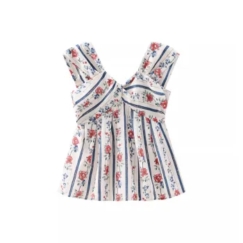 POPO.INFO Shirt Women's Rose Small Flower