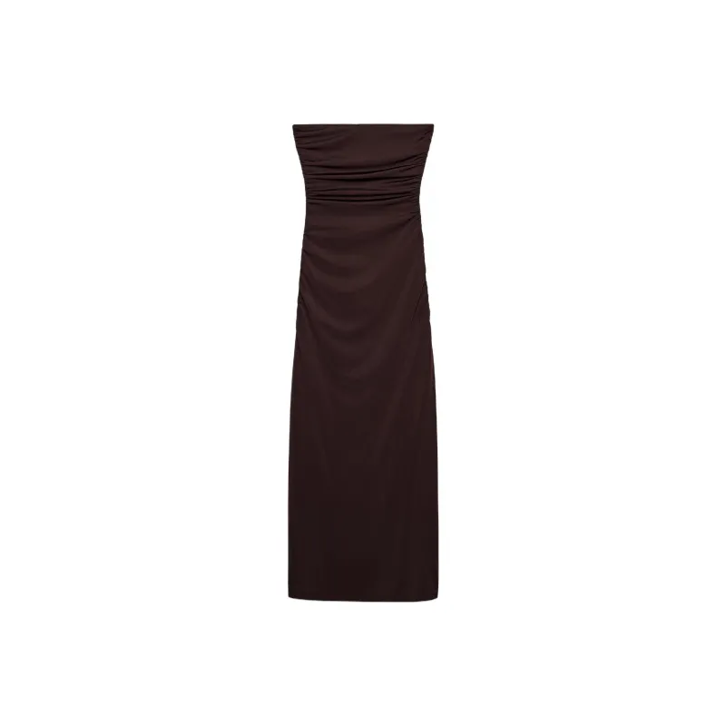 ZARA Sleeveless Dress Women's Dark Brown-1