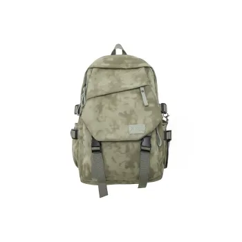 URBAN FOREST Nylon Backpack Unisex Green/White/Red/Black