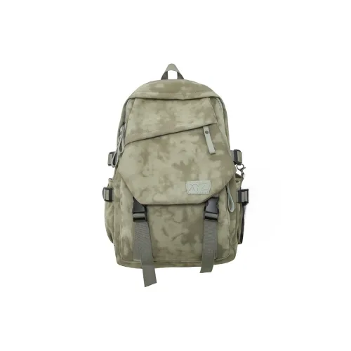 URBAN FOREST Nylon Backpack Unisex Green/White/Red/Black