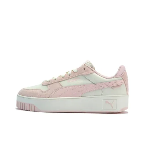 PUMA Carina Street Anti Slip Wear Resistant Low Top Skateboard Shoes Women's White Pink
