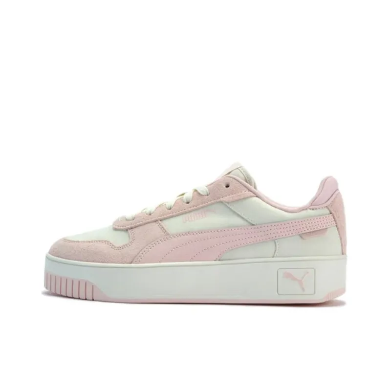PUMA Carina Street Anti Slip Wear Resistant Low Top Skateboard Shoes Women's White Pink-0