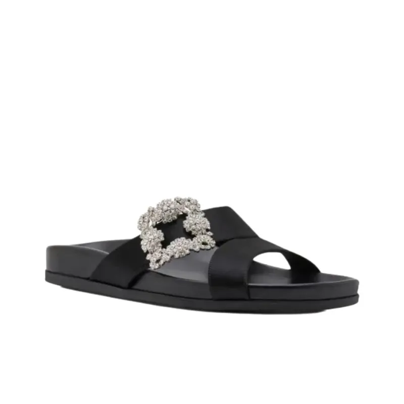 MANOLO BLAHNIK Slide Slippers Women's Black-2