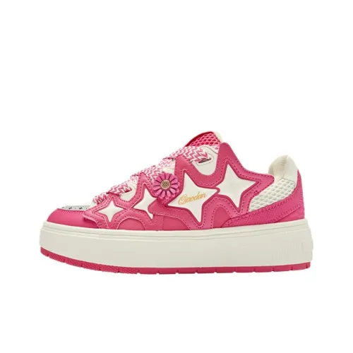 QIAODAN Anti Take Wear Resistant Low Top Skateboard Shoes Women's Pink
