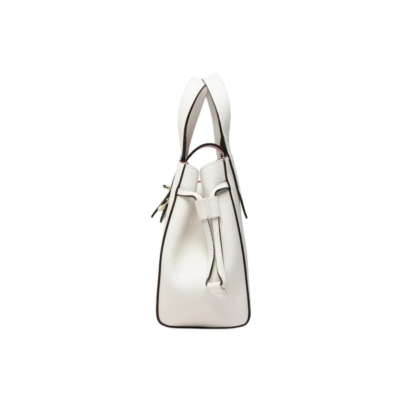 Furla Leather Basket Bag, Tote Bag, Shopping Bag, Shoulder Bag, Crossbody Bag, Handbag Mini Women's White-1