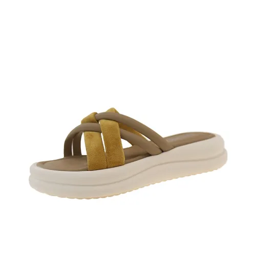 AJPAP EVA Leather Patchwork Woven Slip Resistant, Odor Resistant, Quick Dry Slide Slippers Women's