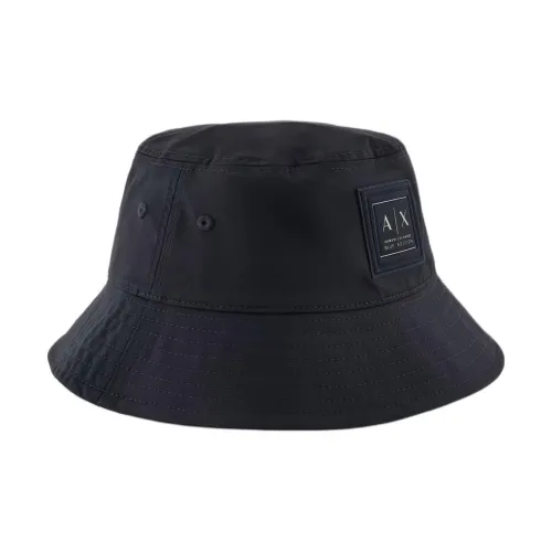 ARMANI EXCHANGEAE Polyester, Elastane, 100% Cotton Bucket Hats Men's Black