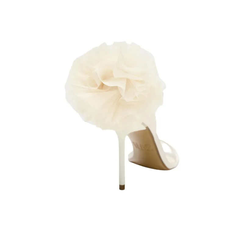 ZARA LIMITED EDITION One Strap Sandals 10cm Women's White-4