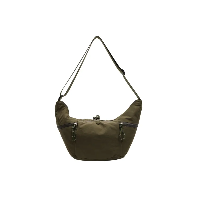 Yalu Fabric Shoulder Bag, Crossbody Bag Unisex Ecru/Black/Khaki/Army Green-18