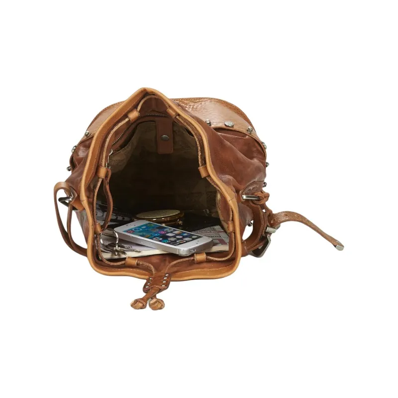 AirStep Cow Leather Shoulder Bag, Crossbody Bag, Handbag Medium Size Women's Brown-4
