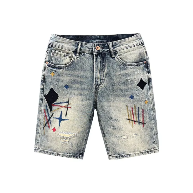 M MAICCO Denim Shorts Unisex Blue Single Item-0