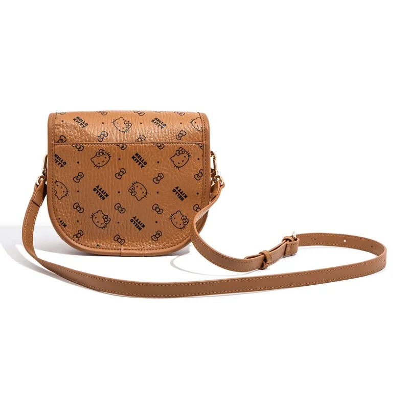 MESUCA Sanrio Hello Kitty Collaboration Kitty Series PU Crossbody Bag, Shoulder Bag Women's Pink/Brown/Milk Tea-10