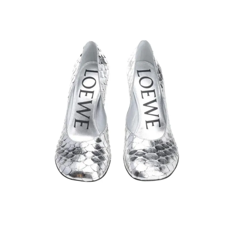 LOEWE Toy Irregular Heel High Heels Women's Silver-4