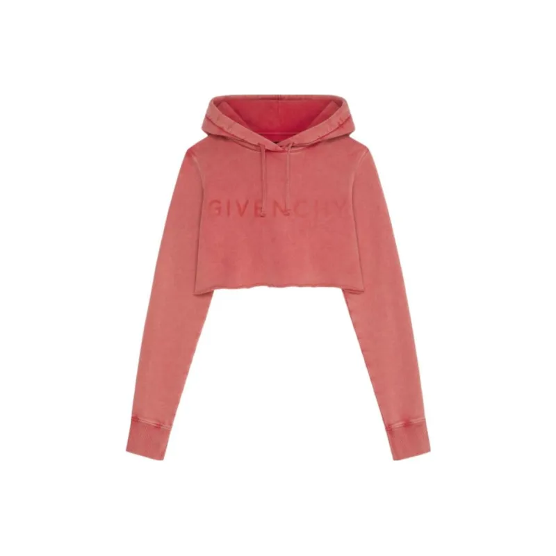 Givenchy Cropped Hoodie 'Medium Red'-0