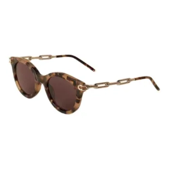 Mulberry Brass Resin Irregular Shape Sunglasses Women's Turtle Shell Color