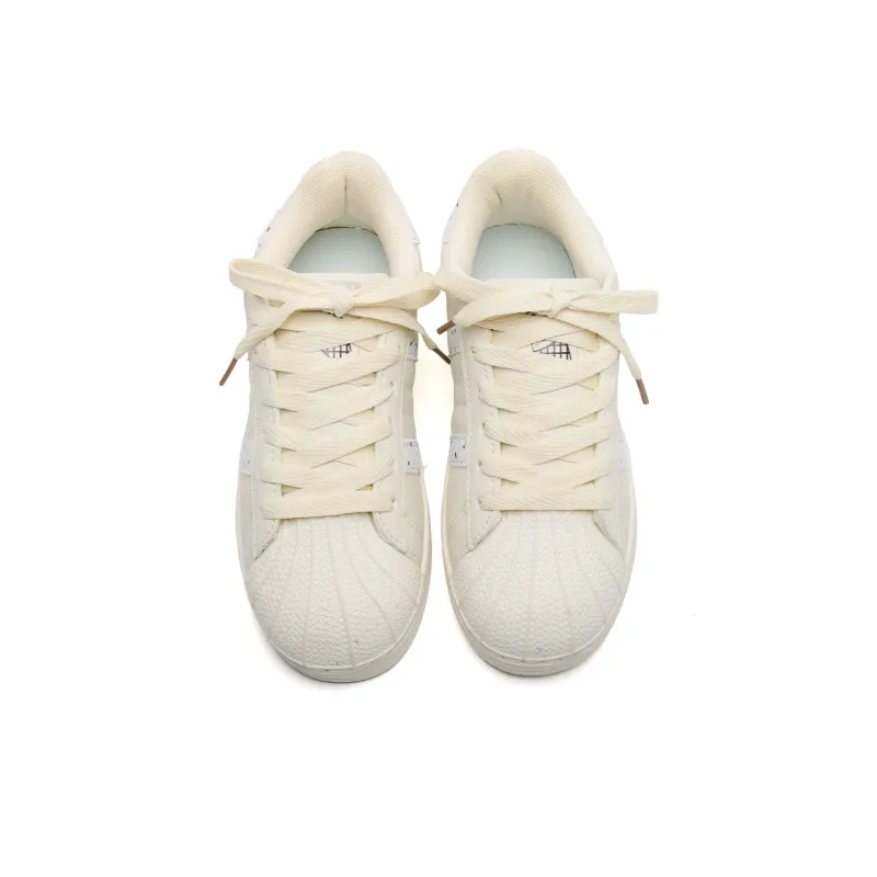 ALI THE FOX Abrasion Resistant Low Top Skateboard Shoes Unisex White Pink-13