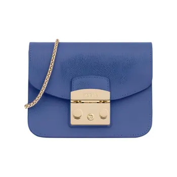 Furla Leather Small Square Bag Shoulder Bag Crossbody Bag Mini Women's Lake Blue